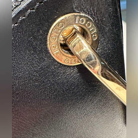 Gucci Black Calf Leather Shoulder Bag with Bamboo Handle + COA - Picture 12 of 16